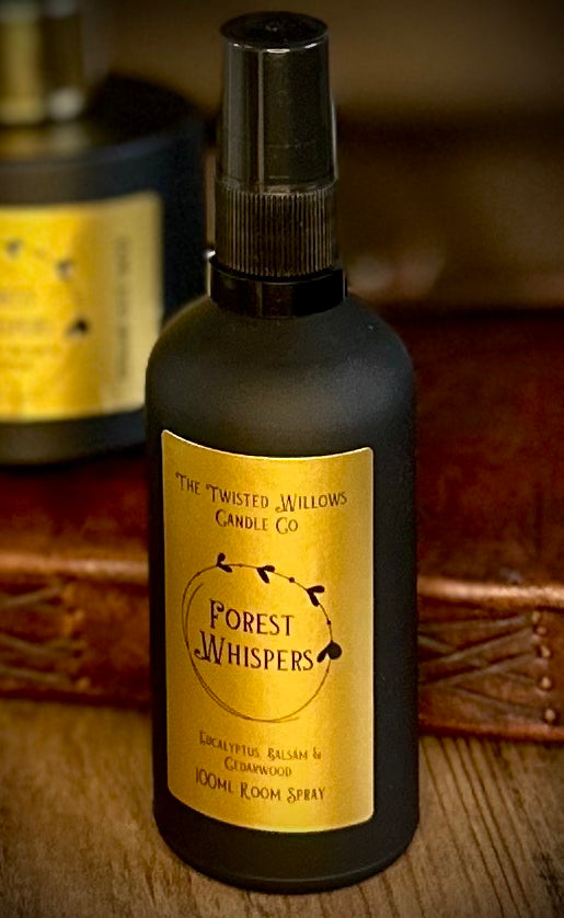 Forest Whispers Room Spray, Black Matt Glass Jar