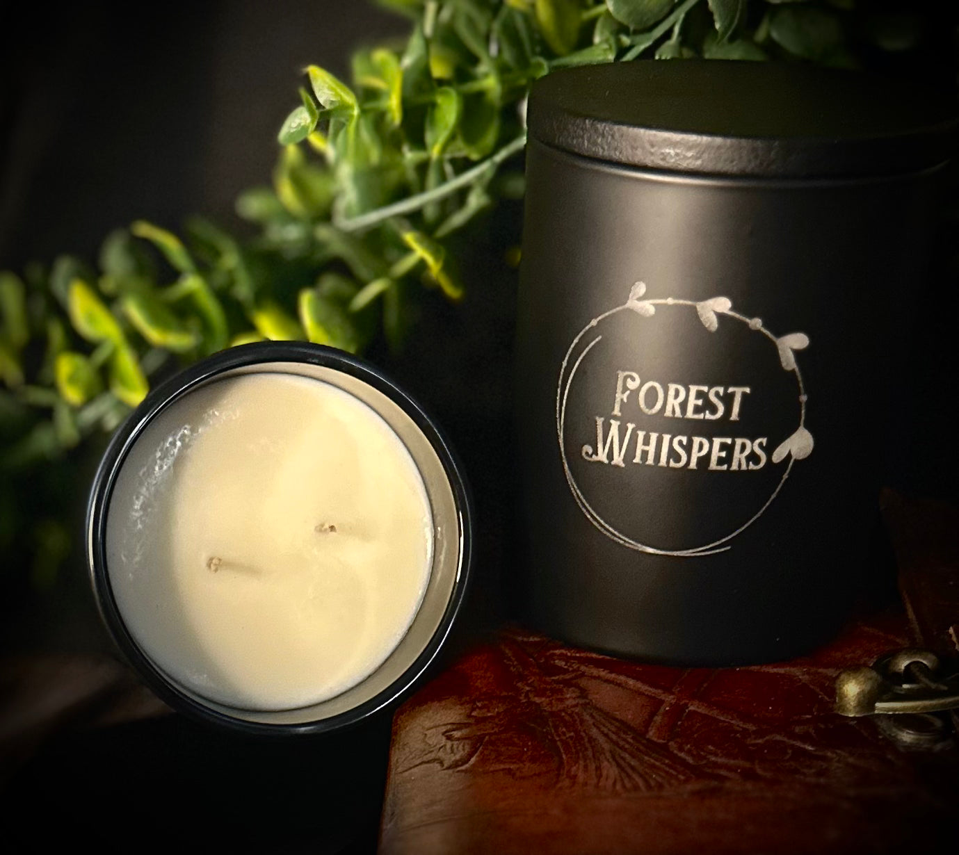 Forest Whispers Etched Candle