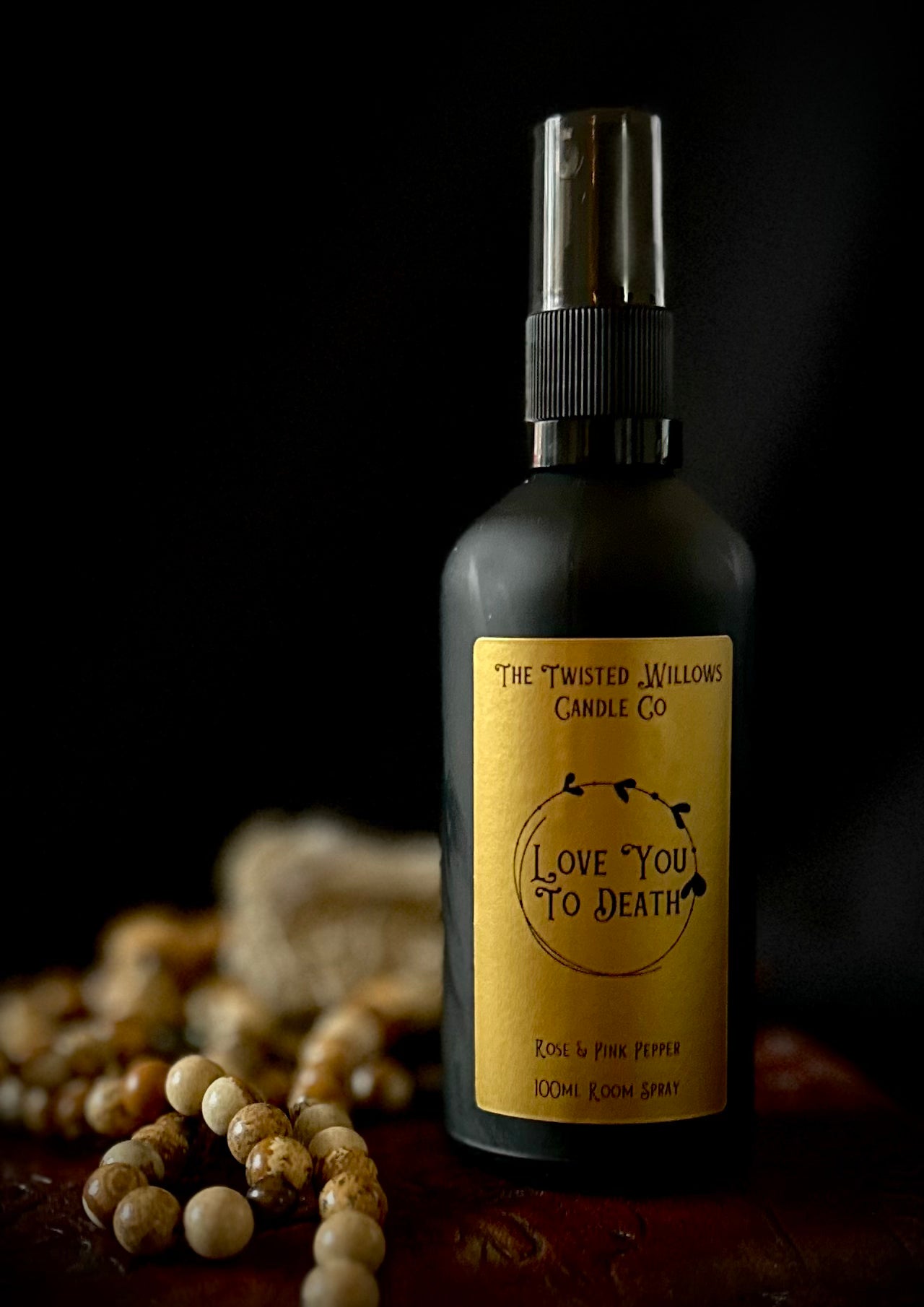 Love You To Death Room Spray in Matt Black Glass Jar