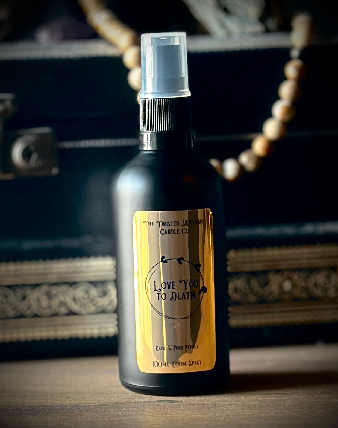 Love You To Death Room Spray in Matt Black Glass Jar