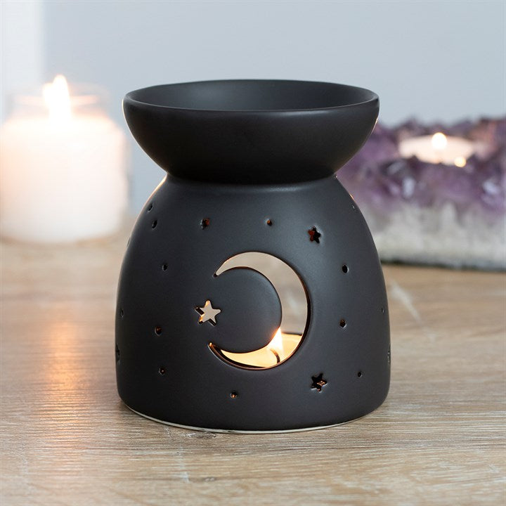 Matt Black Crescent Moon Oil Burner