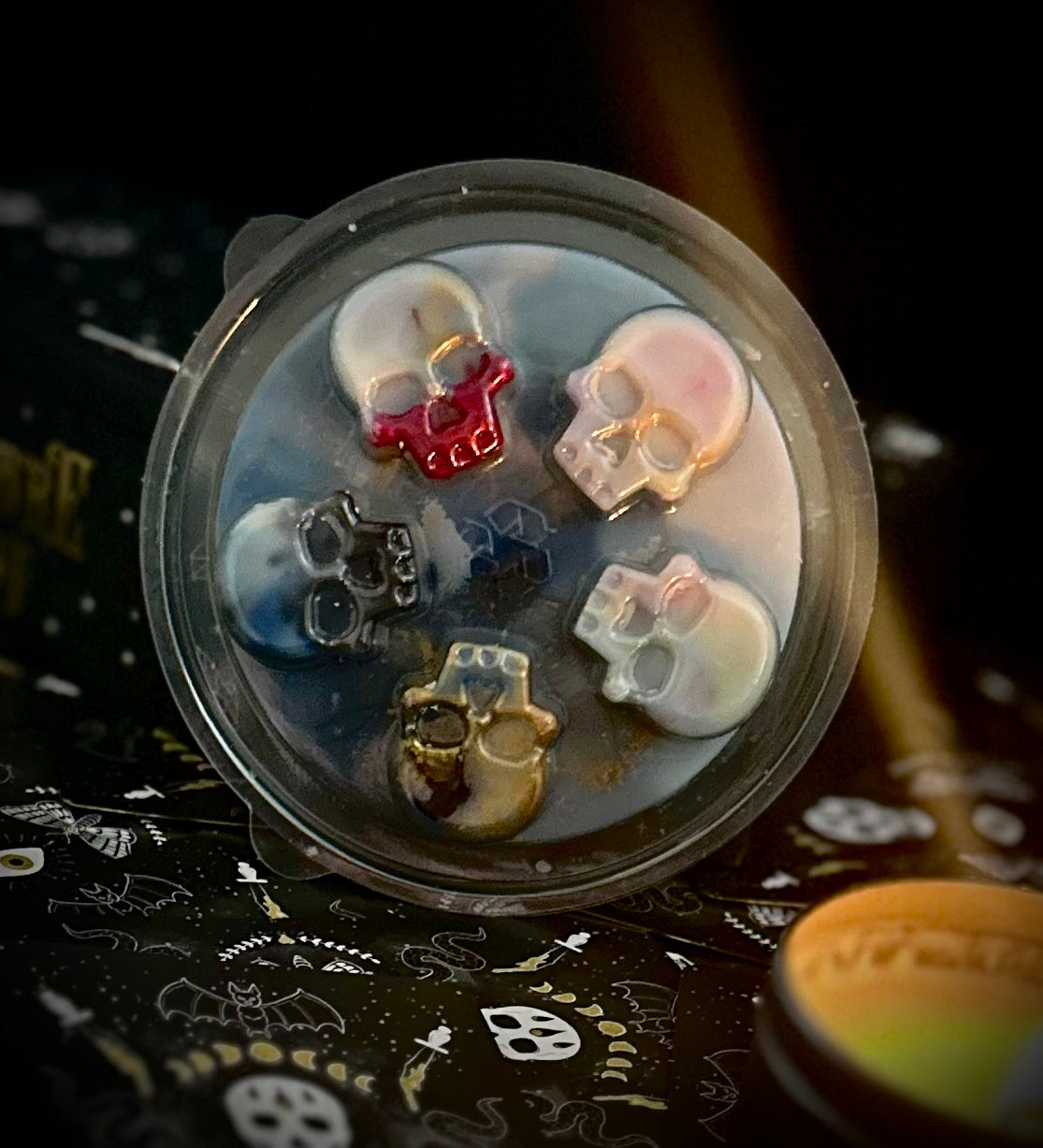 Back of Opium Den Skull Wax Melts