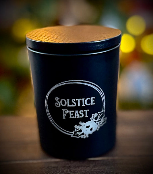 Solstice Feast Etched Candle