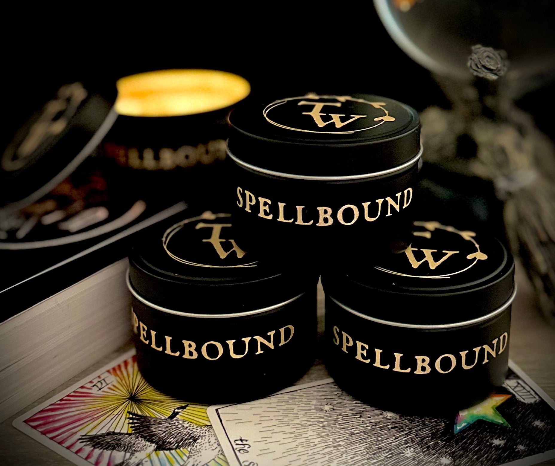 Spellbound Black Tin Candle