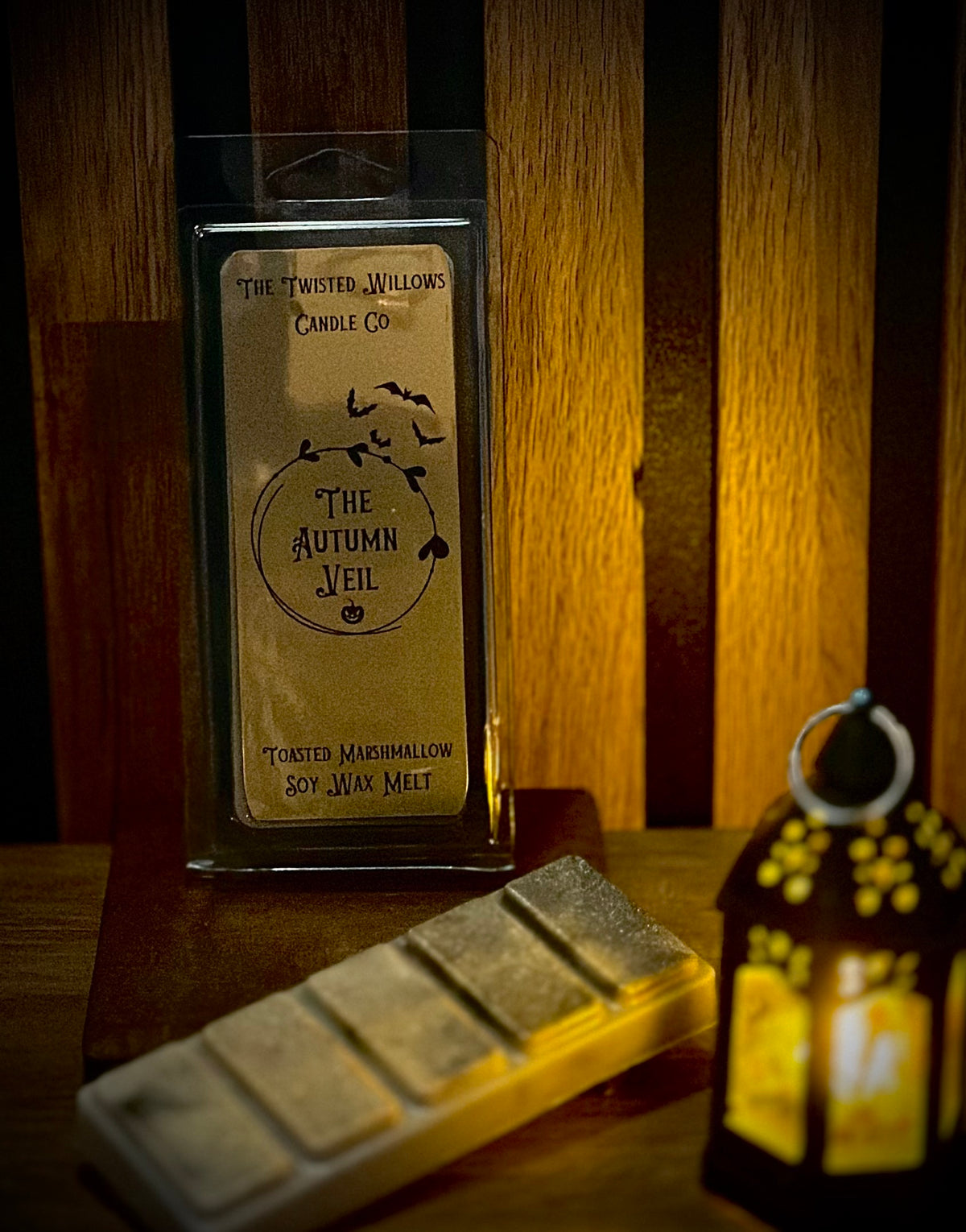 The Autumn Veil toasted marshmallow wax melt snapbar from The Twisted Willows Candle Co